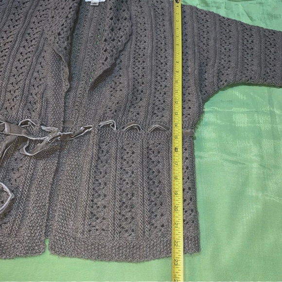 Loft Taupe/Grey-Brown Open Knit Sweater Sz S - Picture 8 of 11